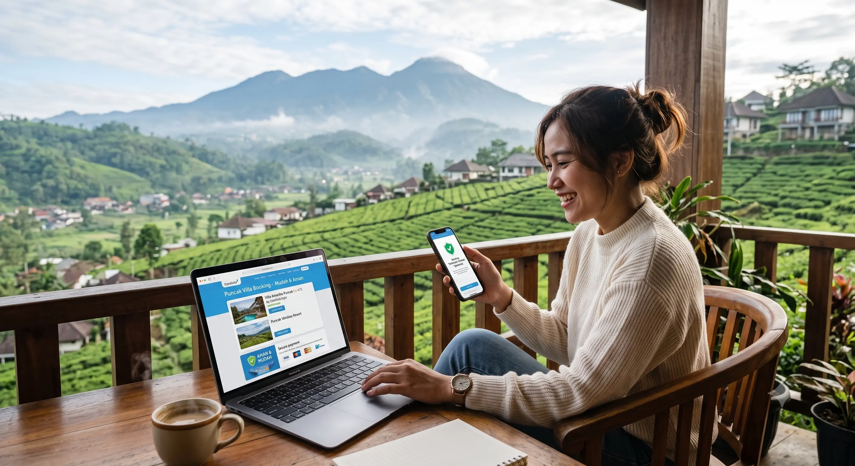 Cara sewa villa Puncak Bogor melalui website dan WhatsApp